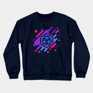 Cyberpunk Vintage Pop D20 Dice Tabletop RPG Crewneck Sweatshirt